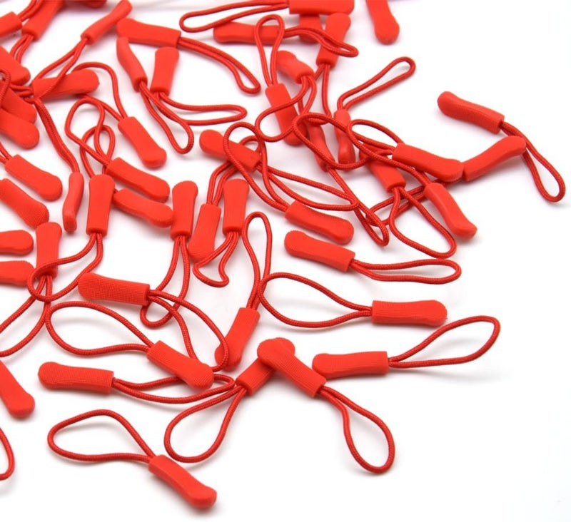 Ruidee 50 Pieces Zipper Pulls Zipper Tabs Zipper Pull Cord Extender Replacement Zipper Pulls for Backpacks, Jackets, Luggage, Purses, Handbags（Red） - Image 5